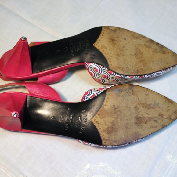 Ladies Fuchsia Pink Leather Shoes by Prevata - Picture 6 of 7